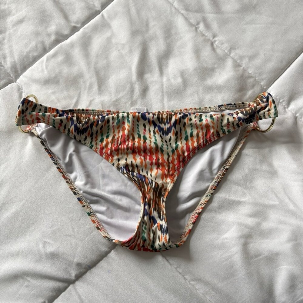 Voda Swim Womens Size Large Bikini Bottom Orange Summer Beach Made‎ In USA